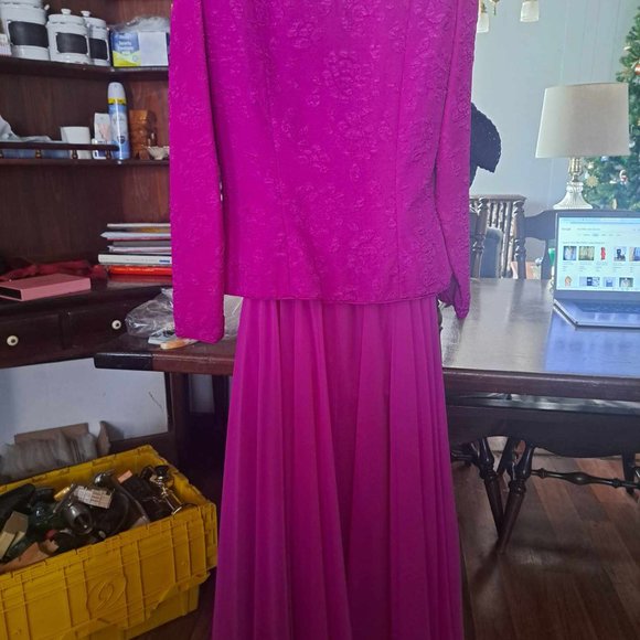 Vintage Miss Elliette 2-pc Blazer w/Skirt Set - Pink - Picture 4 of 8